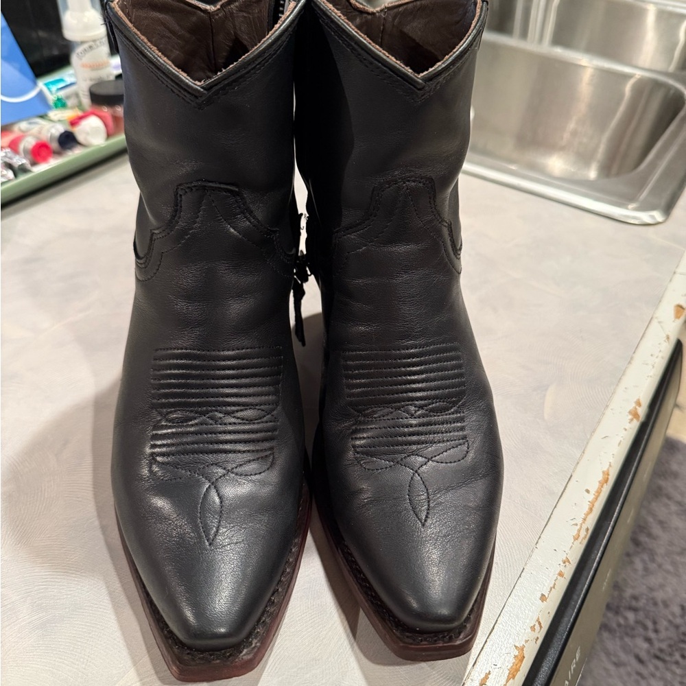 Tecovas “The Daisy” Black Leather Ankle Boots